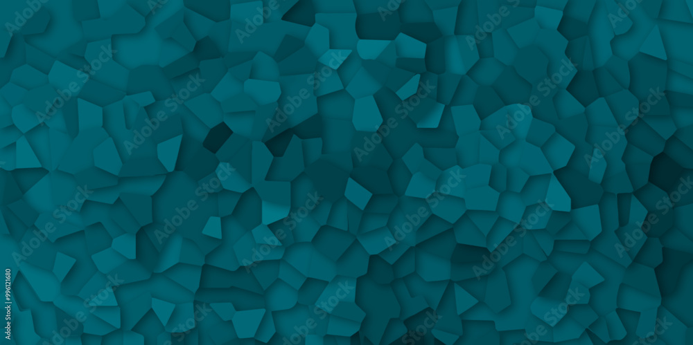 Poster abstract blue broken stained-glass background with line. geometric seamless pattern with 3d shapes t