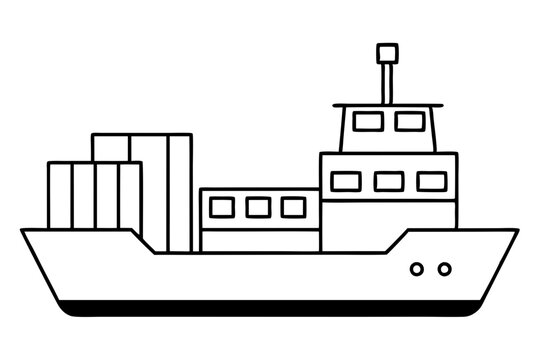 recommend clip art: Fishing boat silhouette vector illustration on white background.
