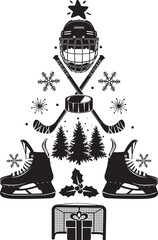 Ice Hockey Christmas Tree, Ice Hockey, Winter Sports, Hockey Christmas Cut File