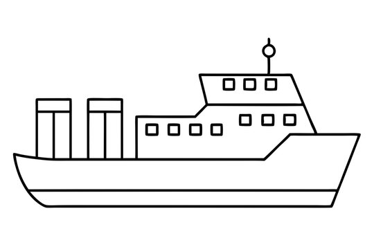 recommend clip art: Fishing vessel riverboat silhouette. cargo ship, cruise ship or boat vector illustration.
