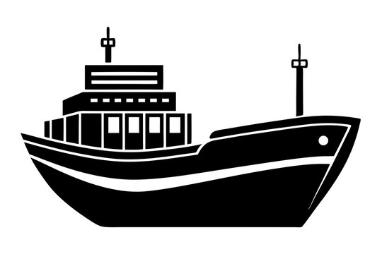 recommend clip art: Fishing vessel riverboat silhouette. cargo ship, cruise ship or boat vector illustration.
