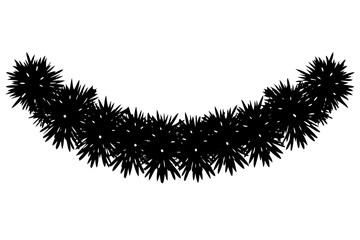 Christmas tinsel vector icon with white background