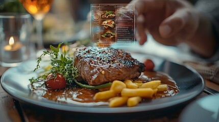 Augmented Reality App Displaying Detailed Food Sourcing Information on a Meal