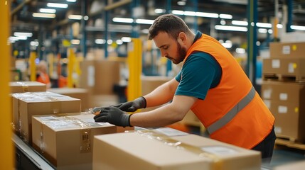 Warehouse Manager Performing Kitting of Packages for Efficient Logistics