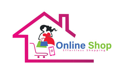 Online Shop designs Template LOGO, Vector illustration