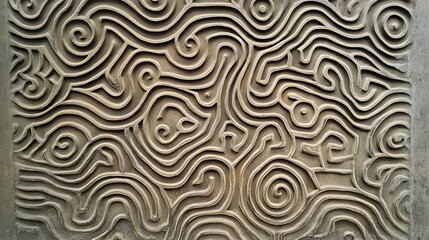 Fototapeta premium Circuit-like patterns intricately carved into a muted surface