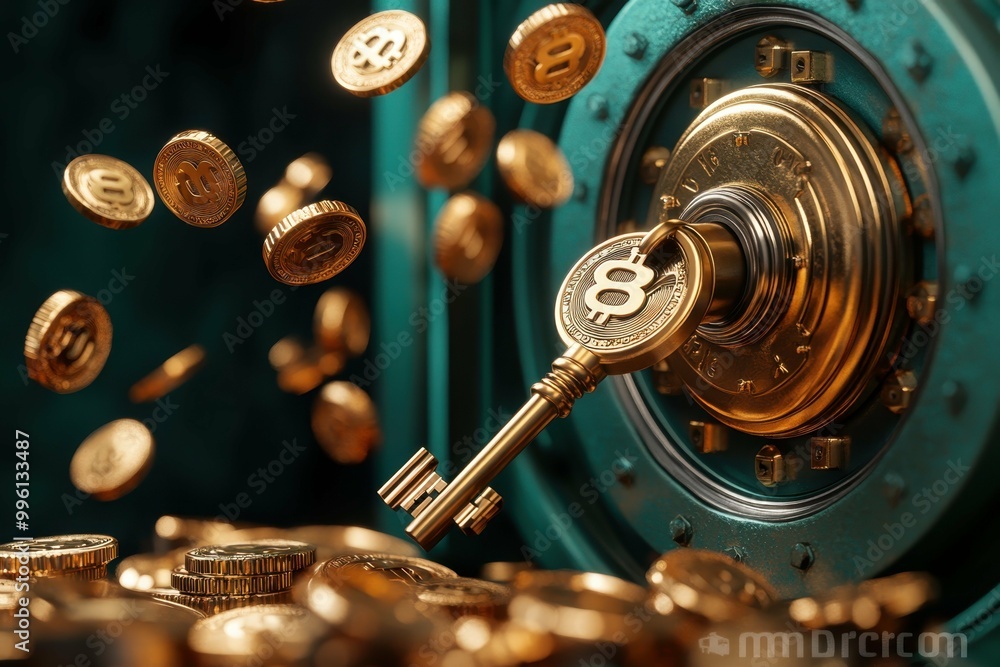 Aufkleber a stylized image of a key turning in a lock symbolizing the activation of an order.