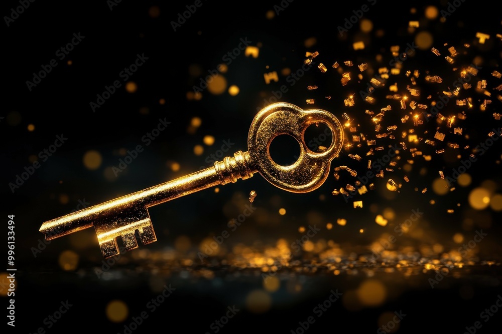 Aufkleber a stylized image of a key turning in a lock symbolizing the activation of an order.