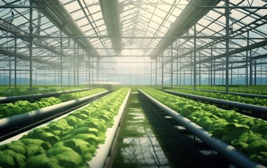 Naklejka premium Lettuce agriculture greenhouse biochemistry.
