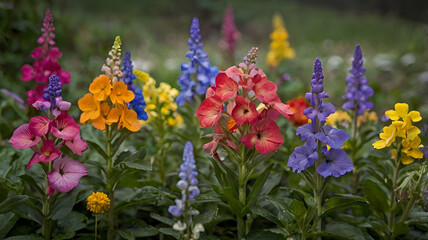 Obraz premium Radiant Rainbow Flowers in Full Bloom