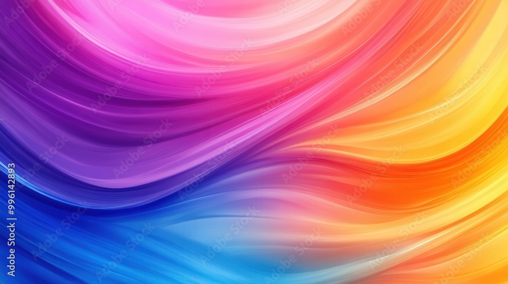 Canvas Prints vibrant gradient waves, an immersive abstract design featuring a seamless flow of colors blending ha