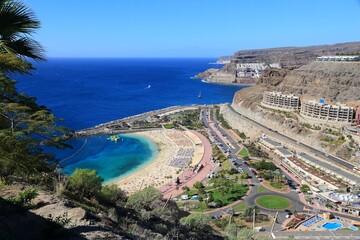 Fototapeta premium Amadores tourist resort in Gran Canaria. Places in Canary Islands, Spain.