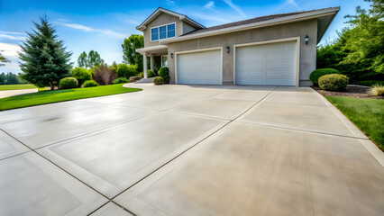 Smooth concrete driveway in Des Moines, Iowa , driveway, concrete, smooth, gray, exterior, residential, modern, clean