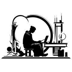 man working on a laptop
