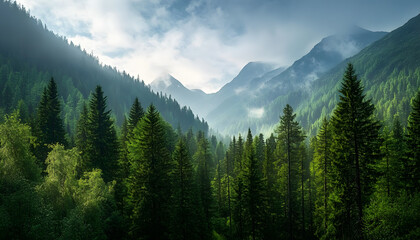 Fototapeta premium forest in the mountains