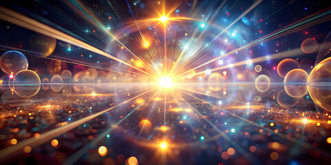 Obraz premium Abstract composition with lens flares creating an otherworldly and immersive atmosphere, abstract, lens flare