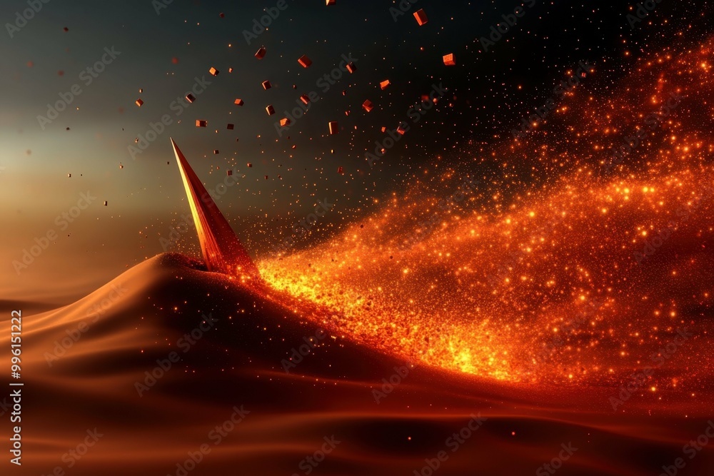 Aufkleber a sharp spike emerging from a smooth surface symbolizing the sudden eruption of extremist acts from 