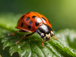 Fototapeta premium ladybug on leaf