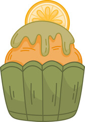 cute colorful cupcake clipart