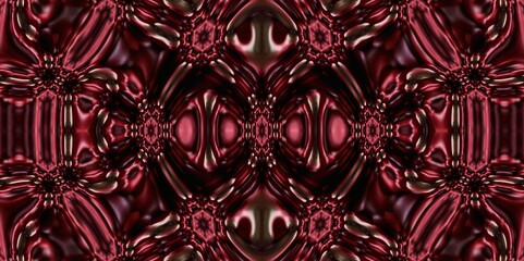 Abstract Kaleidoscope Geometry Psychedelic Art Pink Red Black White Pattern Background