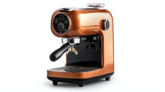 Modern Espresso Machine on a White Background