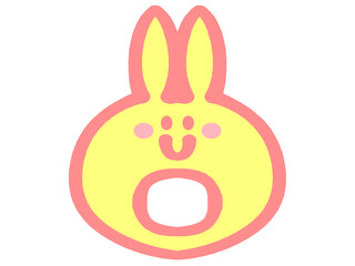 落書き風ウサギのガラガラのイラスト素材