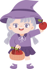cute witch character cartoon clipart