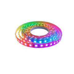 Led RGB glowing strips lights rolls isolated on transparent background.