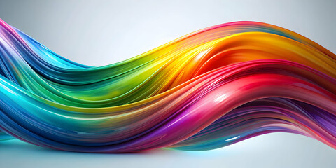 Abstract colorful wave with fluid and dynamic movement , vibrant, flowing, abstract, wave, colorful, bright, artistic, motion