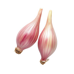 Fototapeta premium Fresh red shallots displayed on a white background transparent