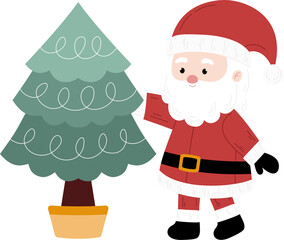 cute santa claus cartoon character for christmas