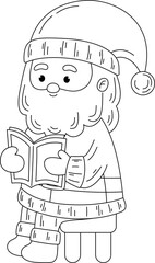 cute santa claus character outline for coloring