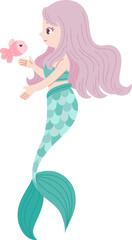 cute mermaid character for decoration