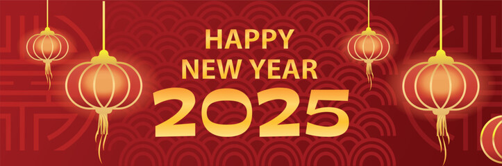 2025 chinese happy new year banner 
