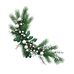 christmas tree branches and white light decor