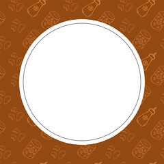 hand drawn food frame. doodle frame background