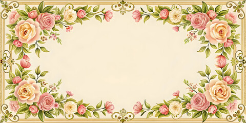 Invitation template design with elegant floral border and space for personalized text, invitation, template, design, floral