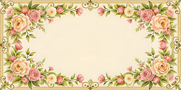 Invitation template design with elegant floral border and space for personalized text, invitation, template, design, floral