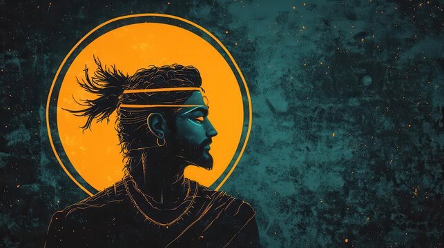 Futuristic art of Vishnu in a cyberpunk setting, blending ancient divinity with modern technology, cyberpunk Vishnu, futuristic mythology, scifi