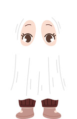 cute halloween character kid wearing costume 