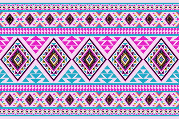 Ethnic pattern seamless geometric,Aztec embroidery border seamless patterns.ethnic pattern seamless,  pattern art wallpaper Background, Design for fabric, curtain, carpet ,geometry seamless pattern