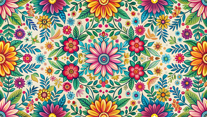 Colorful and intricate floral seamless pattern, floral, vibrant, design, texture, background, seamless, wallpaper