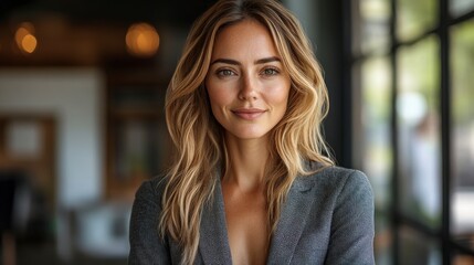 Fototapeta premium Portrait of Confident Young Businesswoman in Office Setting
