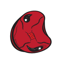 beef red meat icon illustration, simple beef steak food logo