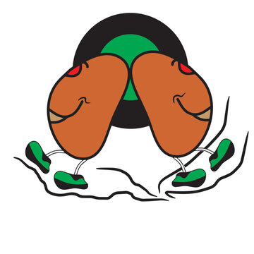 Retno style potato chip business logo, potato character icon