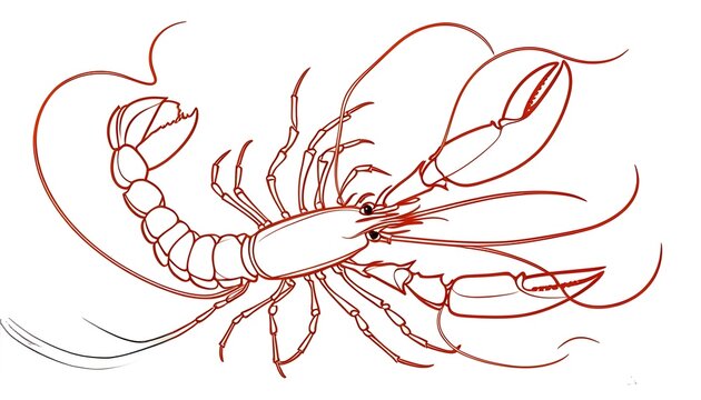 recommend clip art: Elegant seafood line art featuring lobster, fish, crab, shrimp, and oysters for restaurant menu icons