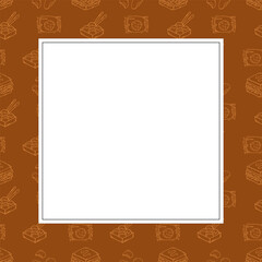 hand drawn food frame. doodle frame background