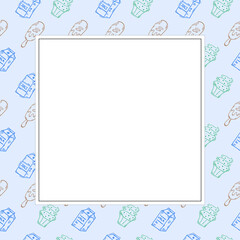 hand drawn food frame. doodle frame background