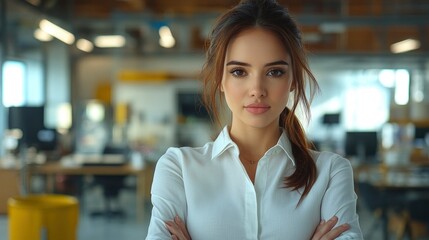 Fototapeta premium Confident Businesswoman in Modern Office