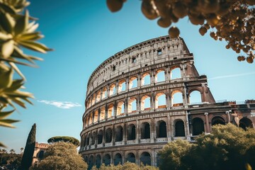 Obraz premium Landmark colosseum day amphitheater.